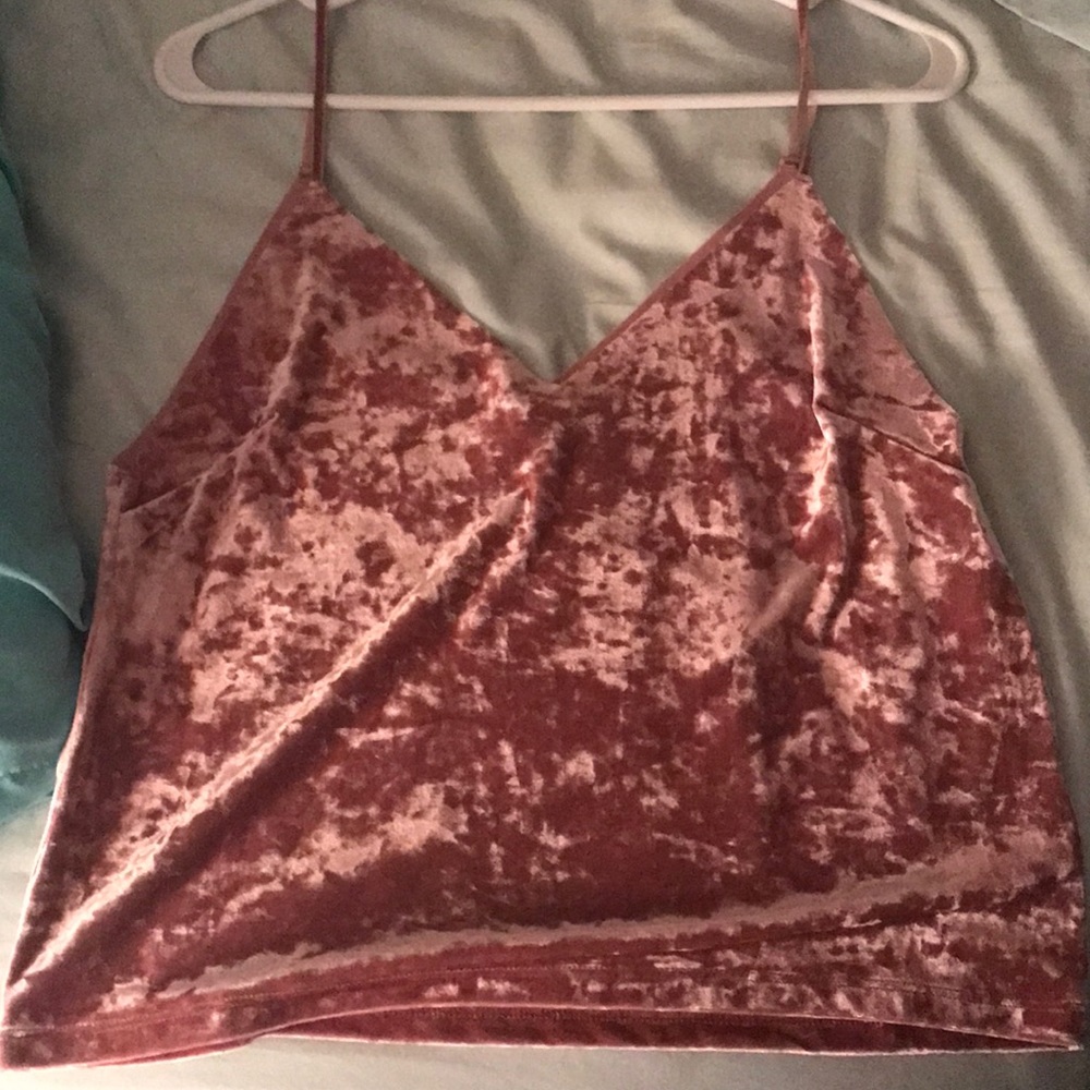 forever 21 pink crushed velvet cami
